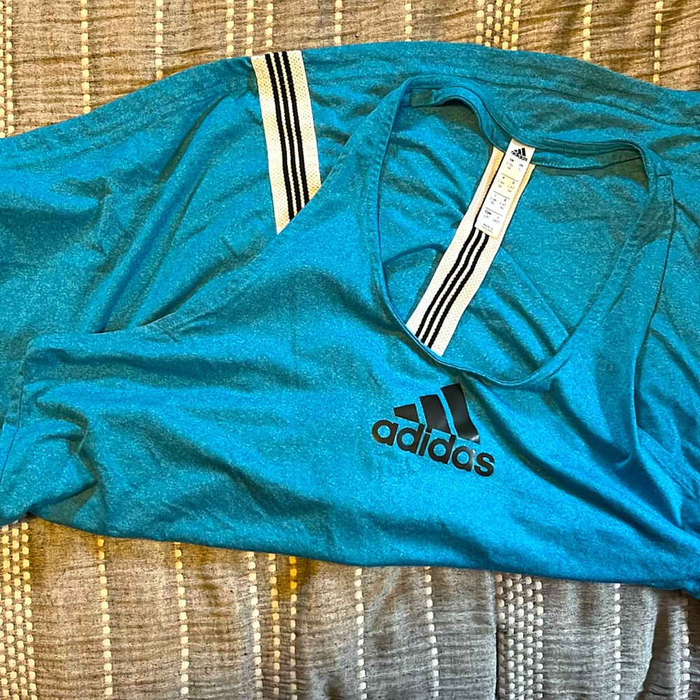 Blue Adidas tank top, size L
